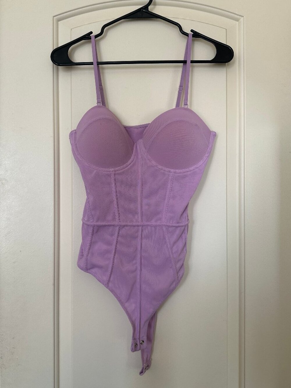Sexy Lavender Purple Corset Bustier Bodysuit